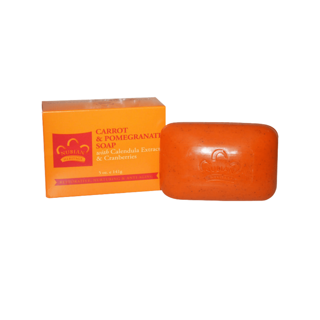 Nubian Heritage Bar Soap Carrot and Pomegranate with Calendula Extract & Cranberries - 5 oz - Shea Butter Like Whoa
