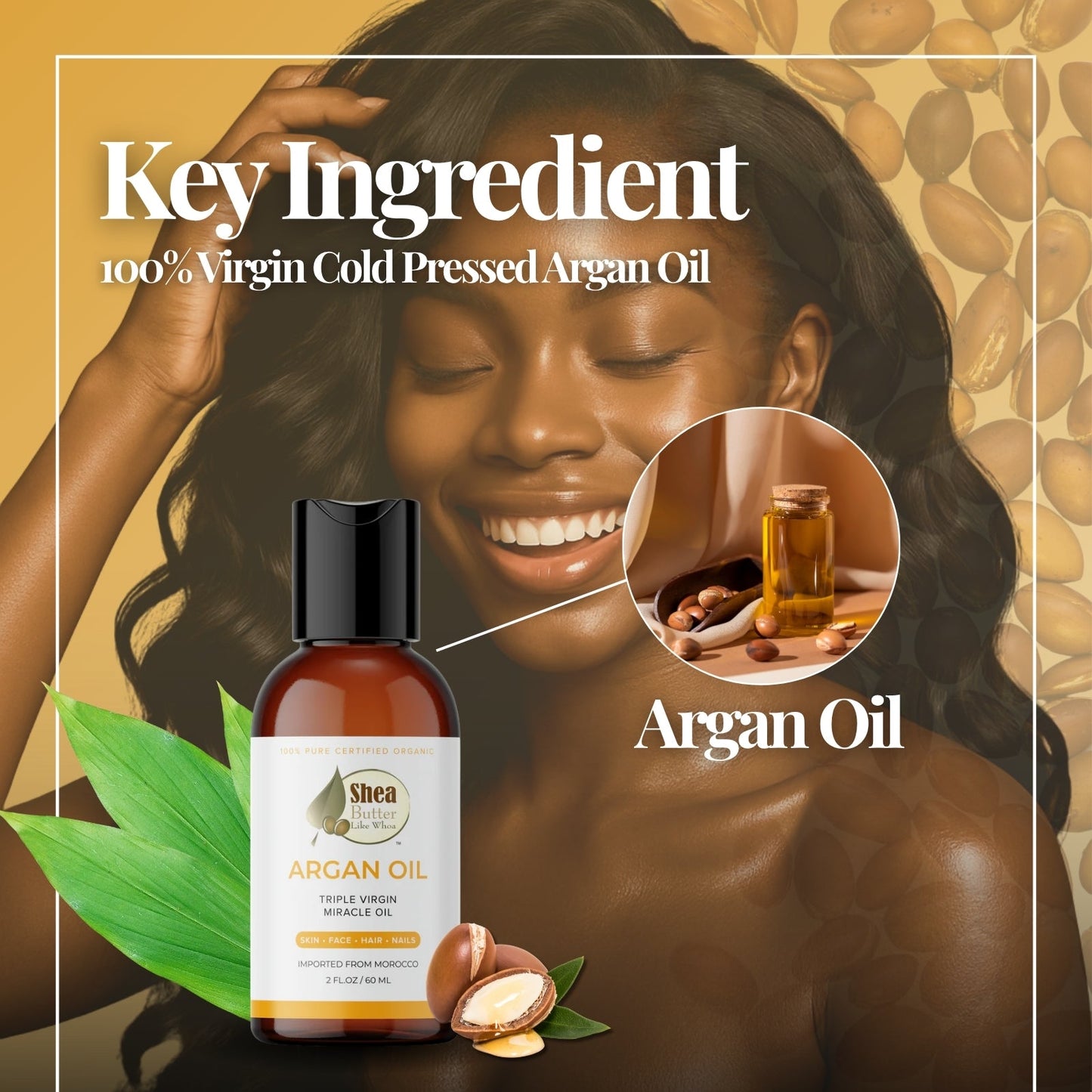 Pure & Certified Organic Virgin Cold - Pressed Argan Oil - Shea Butter Like Whoa
