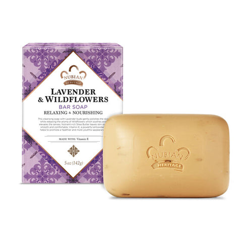 Nubian Heritage Bar Soap Shea Butter with Lavender & Wildflowers -- 5 oz