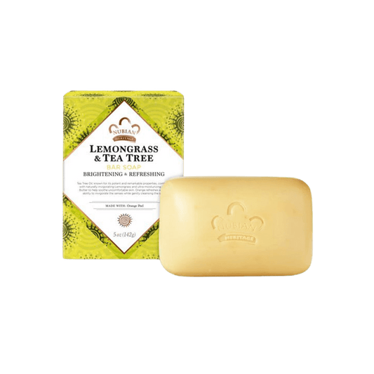Nubian Heritage Bar Soap Lemongrass and Tea Tree with Orange Peel - 5 oz - Shea Butter Like Whoa