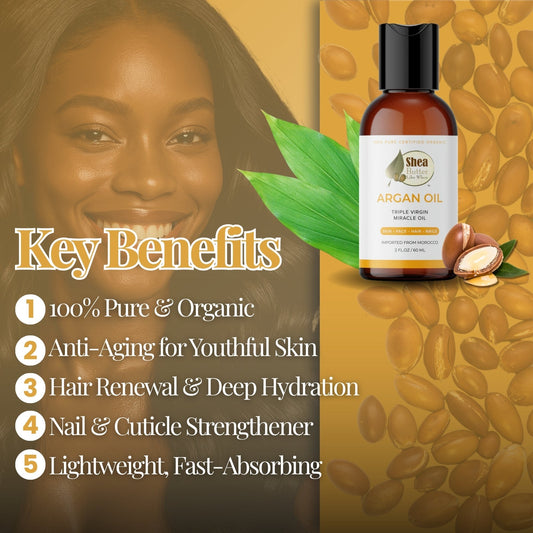 Pure & Certified Organic Virgin Cold - Pressed Argan Oil - Shea Butter Like Whoa
