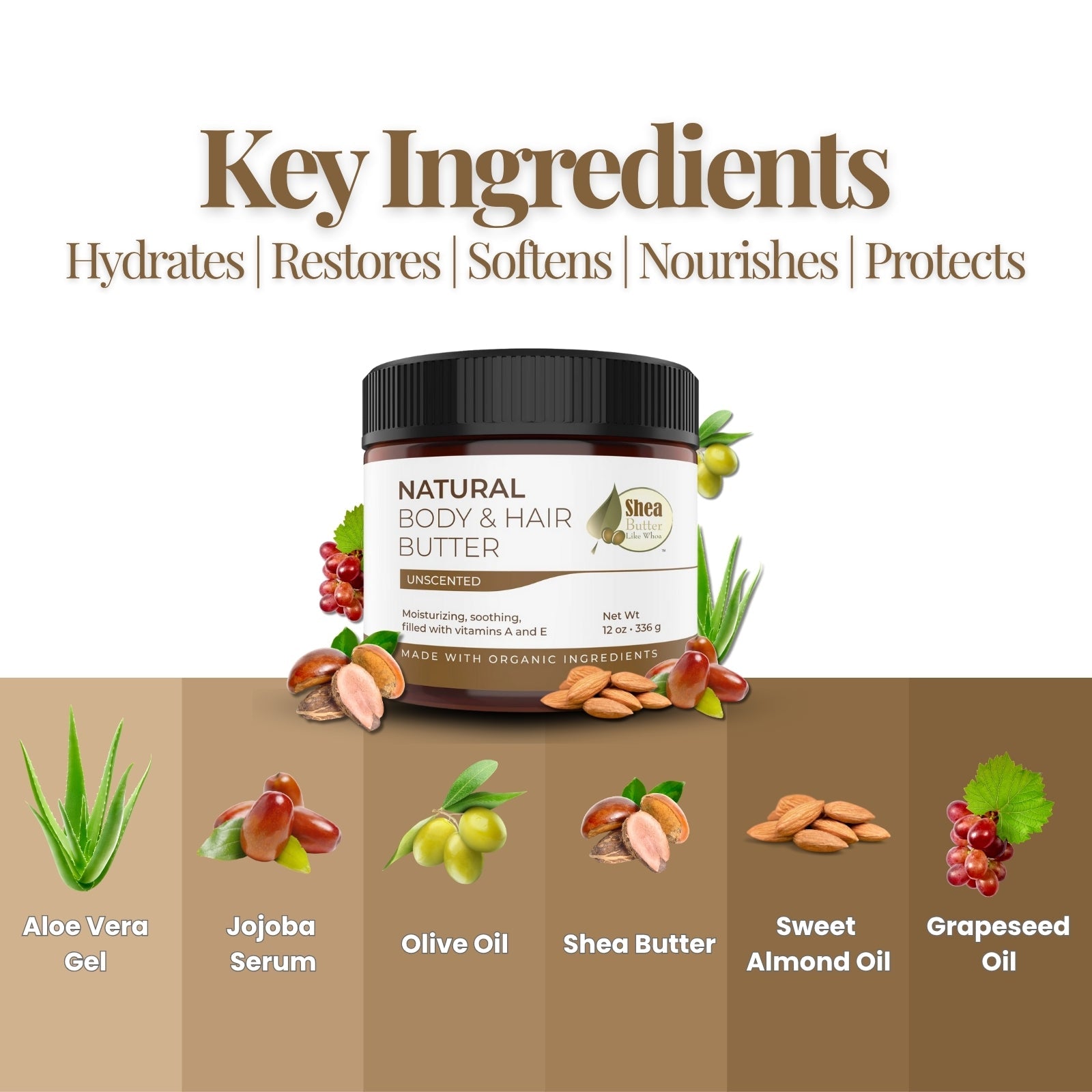 Unscented Natural Body & Hair Butter - Shea Butter Like Whoa